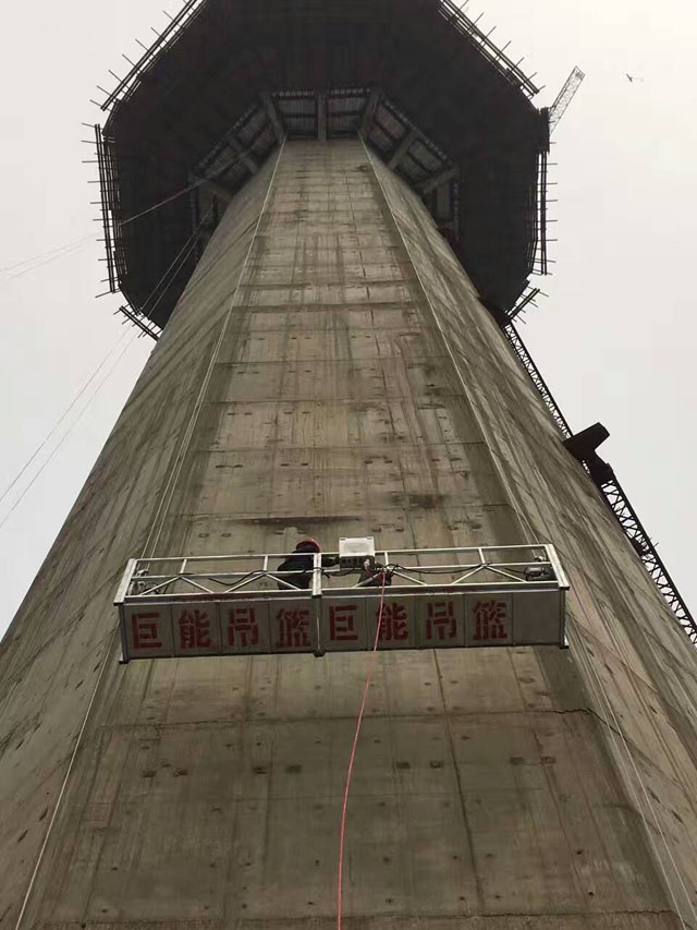 鑫巨能吊篮为山东第一高肥城电视塔添砖加瓦